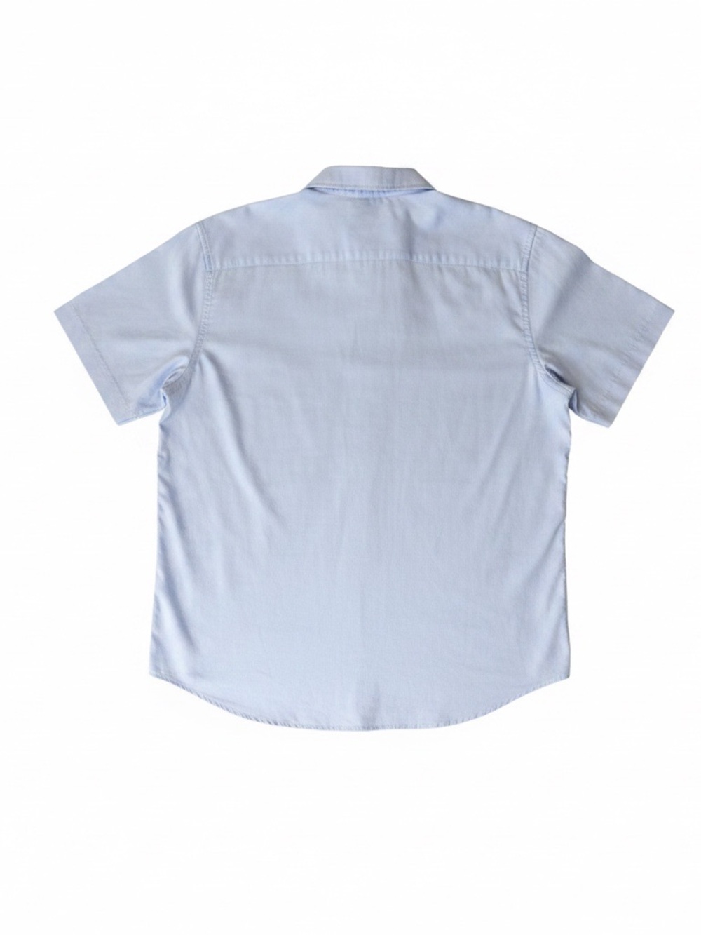 Banana Republic Men’s Short Sleeve Button-Down Shirt White/Blue Striped Size-L - Picture 2 of 4